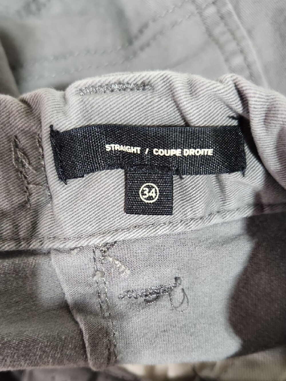 2 Pair Dockers Men's Chinos Light Gray Charcoal 34W 32L Cotton Pants - Picture 7 of 12